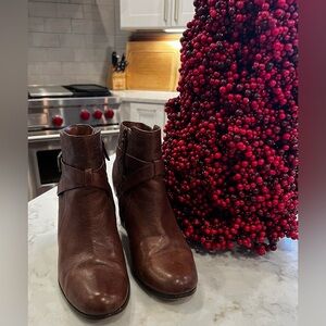Ladies Cole Haan Leather Booties, 9M, Brown